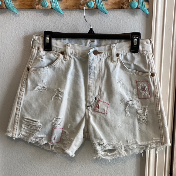Wrangler Pants - Vintage Wrangler Light Wash Cutoff Shorts